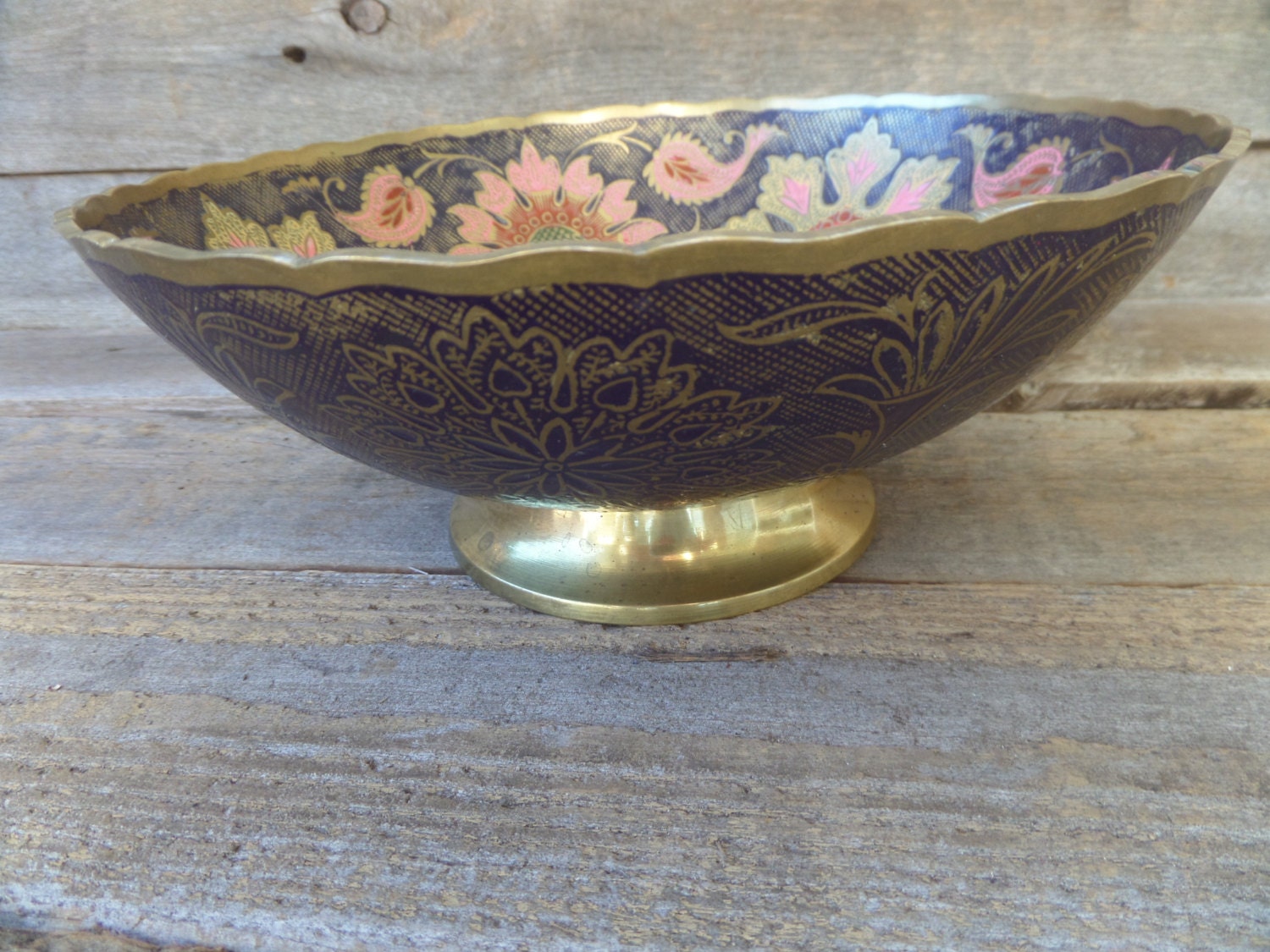 Vintage Brass Bowl Vintage Indian Brass Bowl by TexomaVintage
