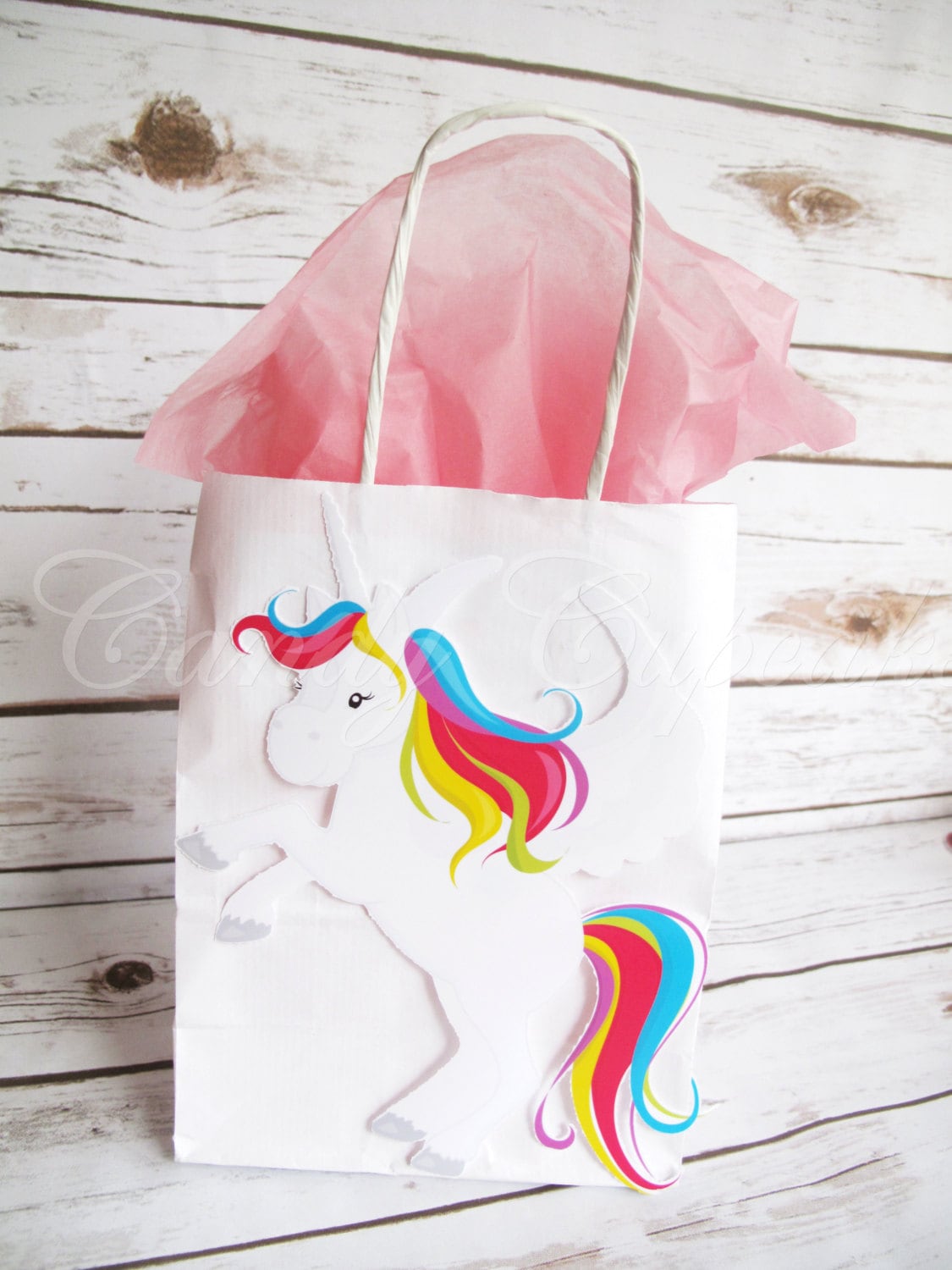 RAINBOW UNICORN PARTY Bag Goody Bag Favour Bag by ...