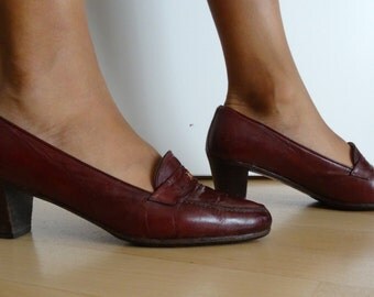 Chaussures mocassins CELINE cuir bordeaux pointure 37 - uk 4 - us 5,5