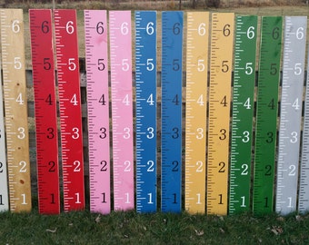 Kids growth chart rulers, Hand painted, homemade giant rulers, measuring sticks