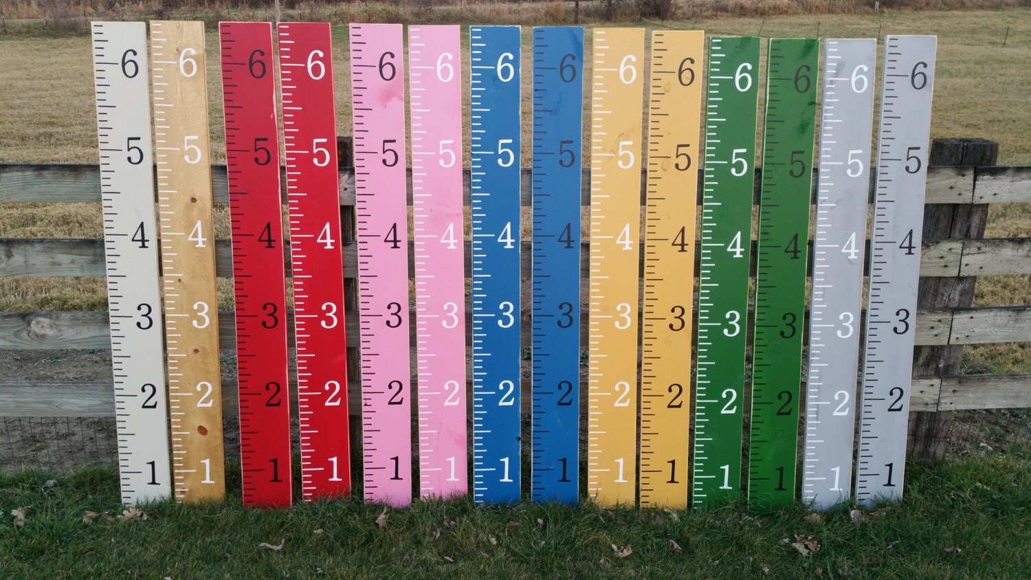 Kids growth chart rulers Hand painted homemade giant rulers