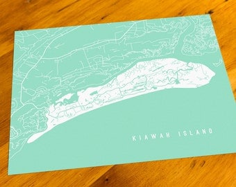 Kiawah Island, SC - Map Art Print - Your Choice of Size & Color!