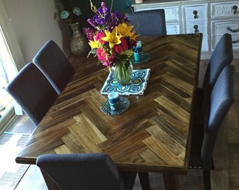 Herringbone dining table