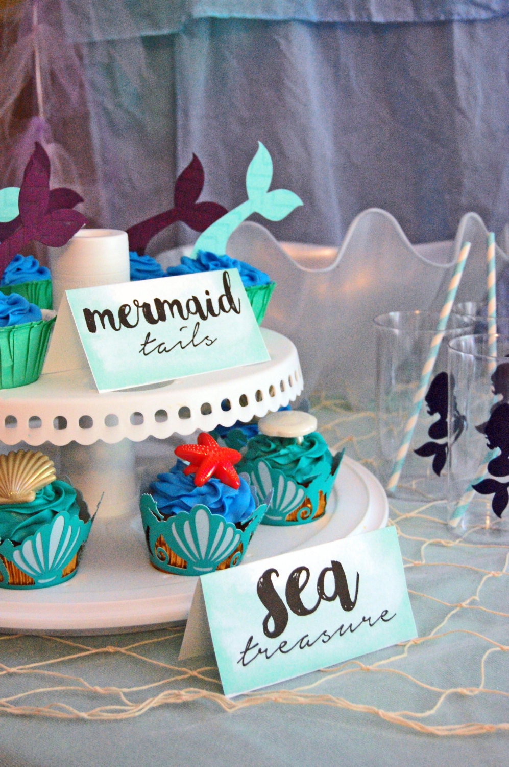 Under the Sea Themed Cupcake Wrappers / Little Mermaid