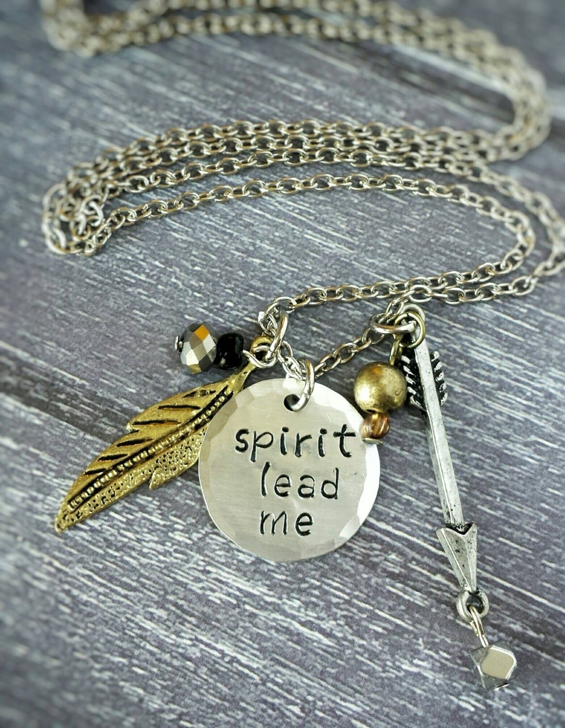 Spirit Lead Me Necklace Metal Stamped Jewelry by RemindMeDesigns