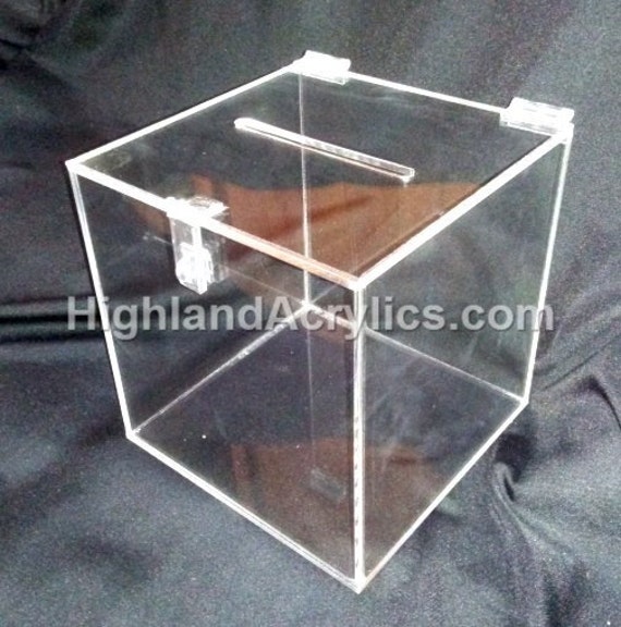 Wedding Card Box in Clear White Black Acrylic by