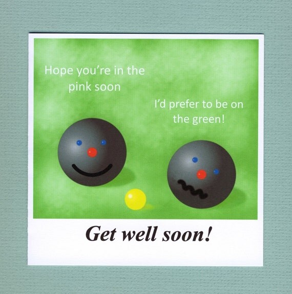 Items similar to Funny lawn bowls, short mat bowls, bowling get well