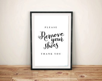 Please Remove Your Shoes Sign | Printable | Digital File | PDF | Instant Download