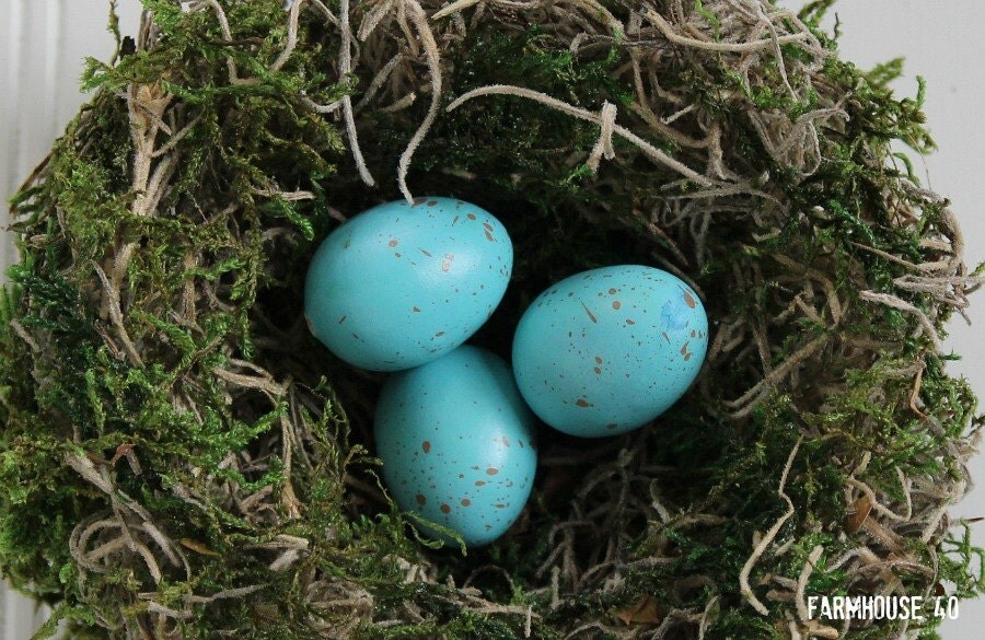 Blue Bird Eggs Set of 3 by FARMHOUSE40 on Etsy