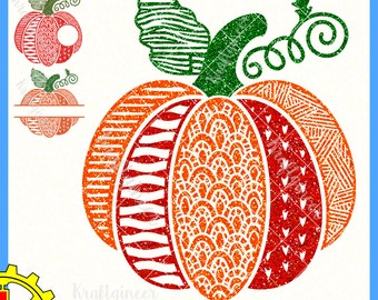 Download Paisley Pumpkin SVG Swirly Pumpkin Split Pumpkin Monogram