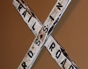 Rustic Railroad Crossing Sign