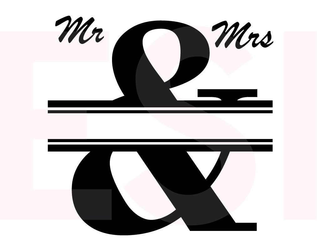 Download Mr and Mrs Split monogram design SVG & DXF use with
