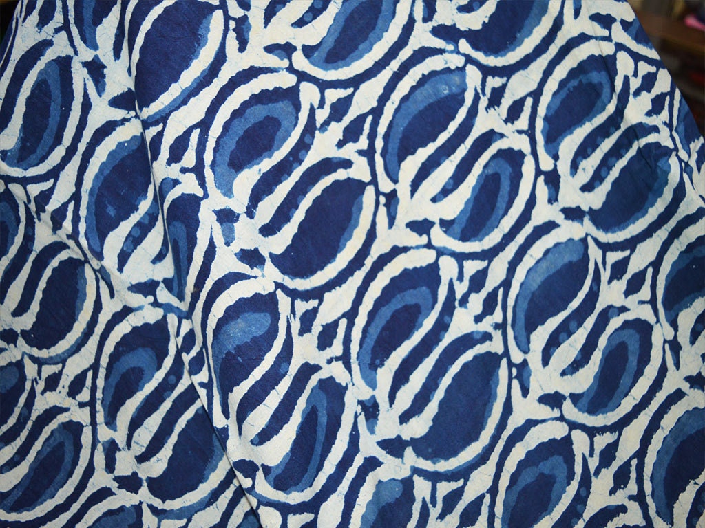 Indigo Blue Cotton Fabric by the yard Indigo Cotton Fabric