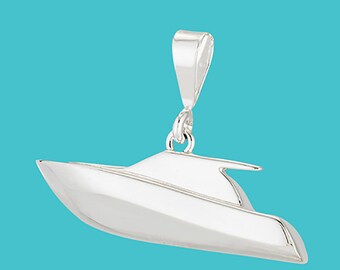 Powerboat Pendant - Sterling Silver