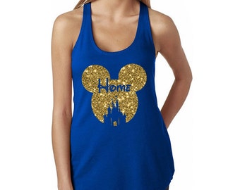 Glitter Disney Shirt // Mickey Mickey Head Silhouette by HimAndGem