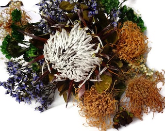 Dried Flower Bouquet, Dried Protea,Wedding Bouquet,Dried Flowers,Tropical flowers,Protea flowers,Wedding decorations,Wedding flowers,Bouquet