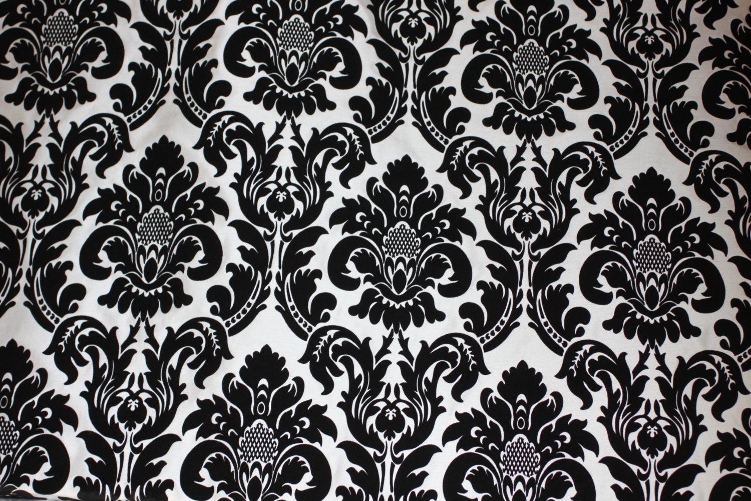 Fabric Dior Black & white Medalion Flock Velvet by fabricbuzz