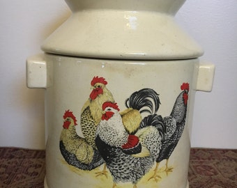 Large Vintage Ceramic Chicken Canister, Cookie Jar, Kitchen Canister