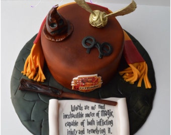 Harry Potter edible cake topper, birthday party, harry potter cake topper...