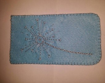 Cell phone pouch with romantic silver plated head