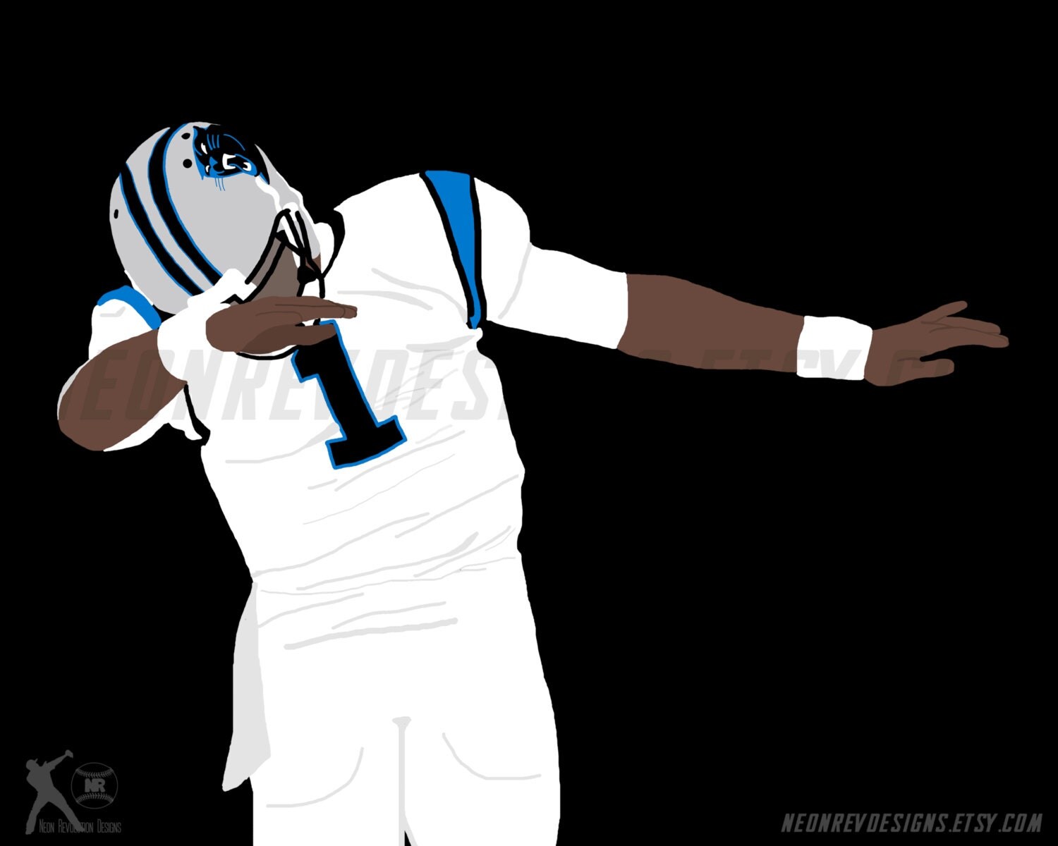  Cam  Newton  Dab  Printed Poster