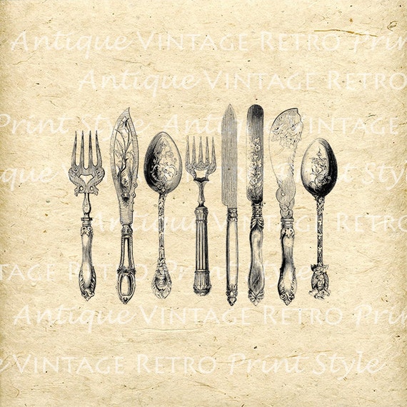 vintage silverware clip art - photo #17