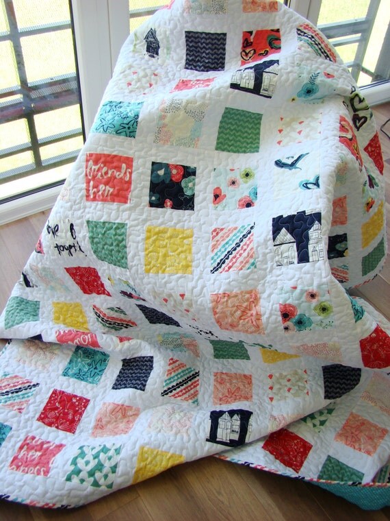 Custom quilt /Twin Quilt / Modern Quilt / Homemade Quilt