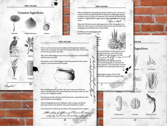 advanced potion making printable