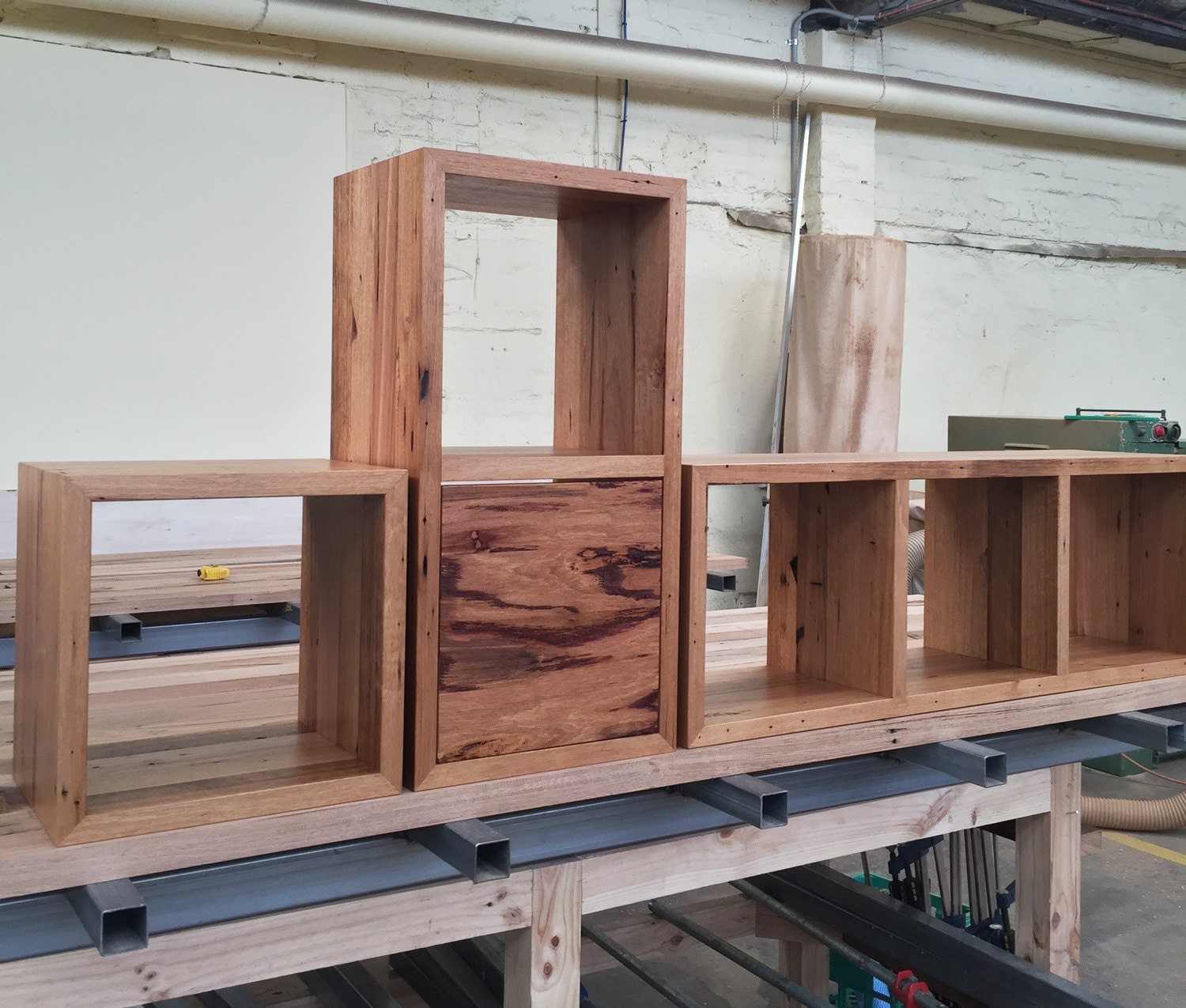 Rustic industrial recycled timber cube by RetrogradeMelbourne