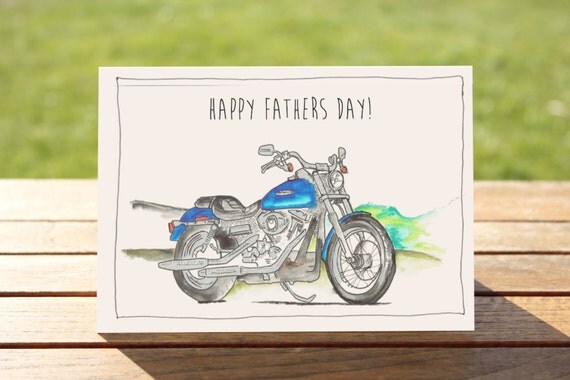 Motorcycle Fathers Day Card Harley Davidson A6 6