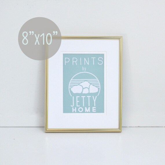 Gold Frame 8x10 Thin Gold Frame Gold Picture by PrintsbyJettyHome