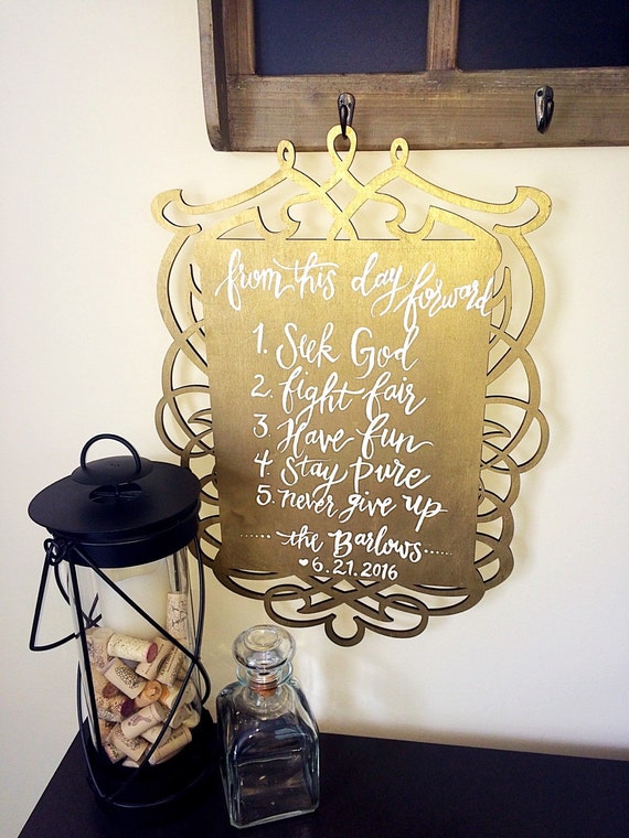 Custom Wall Sign by WhiteGoldCalligraphy on Etsy