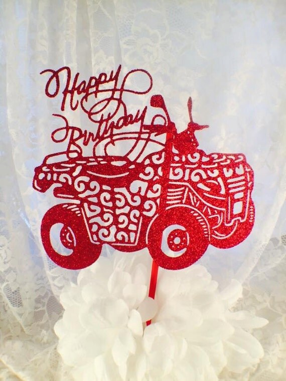Happy Birthday Quad Cake Topper Boy Birthday Party Girl