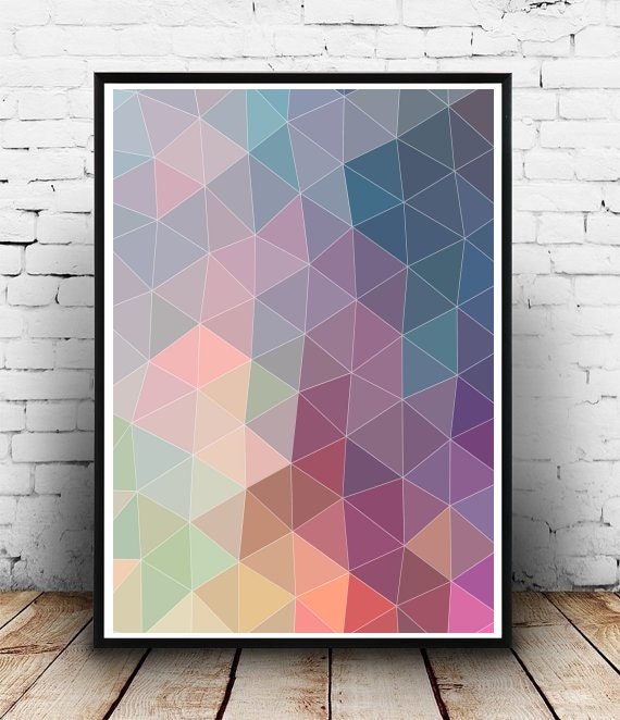 Geometric Art Print Triangles Print Printable by honeytreeprints