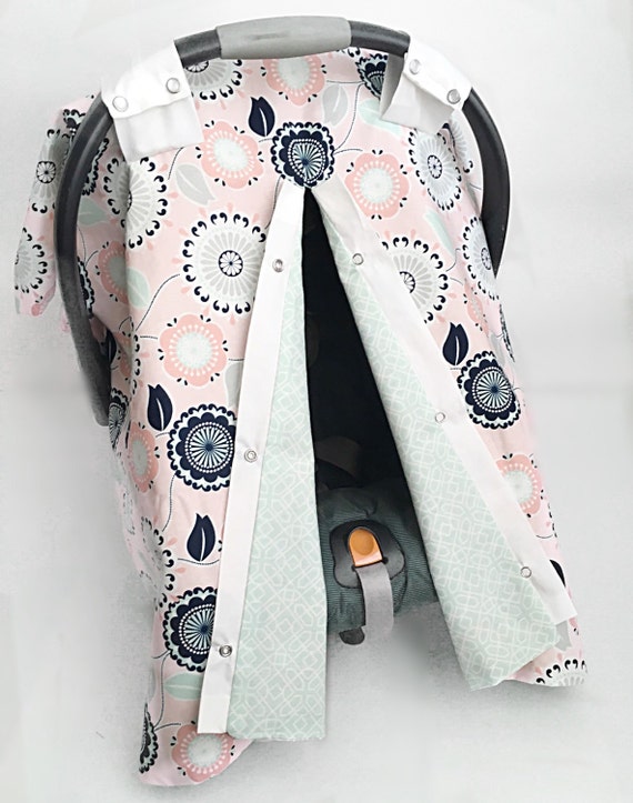 Girls Car Seat Cover Car Seat Canopy Girl Mint Pink Carseat