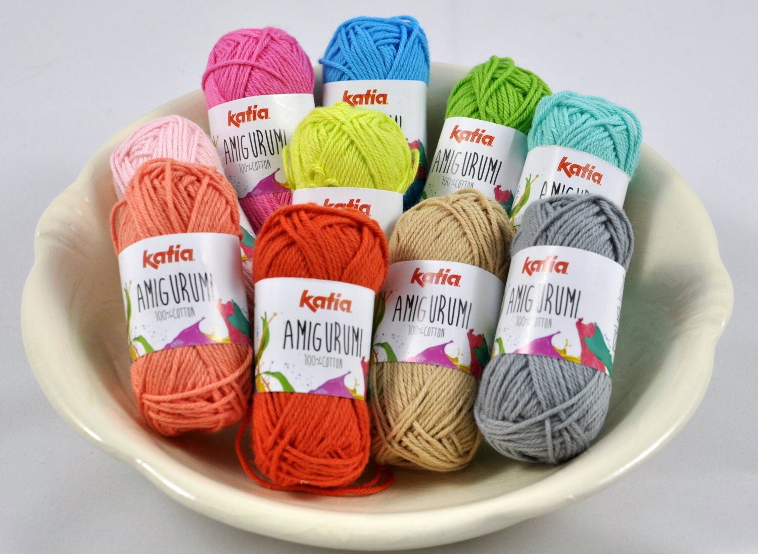 Amigurumi yarn package S03, 10 colors of 10 gram skeins. cotton from