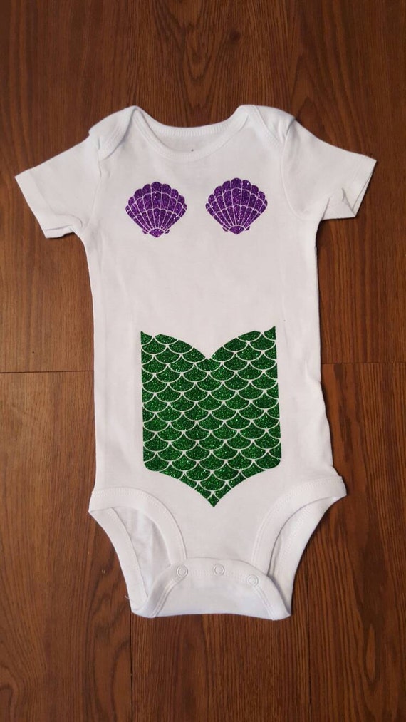 Mermaid onesie mermaid outfit baby girl glitter onesie the