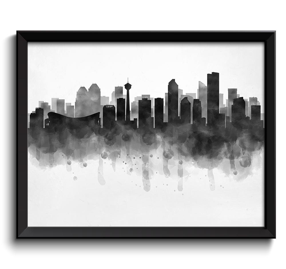 Calgary Skyline Alberta Canada Cityscape Art Print Poster