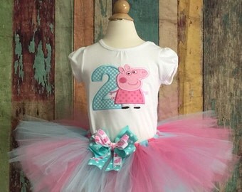 Peppa Pig Birthday outfit-Peppa Pig-Peppa Tutu-Birthday Outfit-Peppa Birthday-Peppa Costume-Tutu outfit-Girls Birthday-Birthday Dress