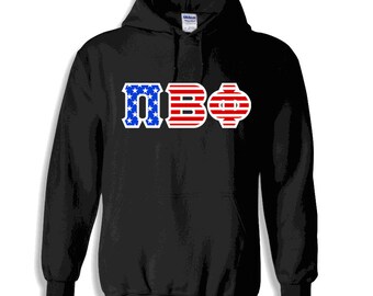 Pi Beta Phi American Flag Twill Hoodie