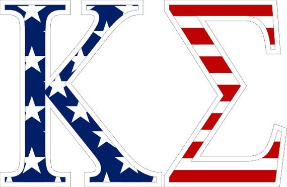 Kappa Sigma American Flag Greek Letter Sticker 2.5