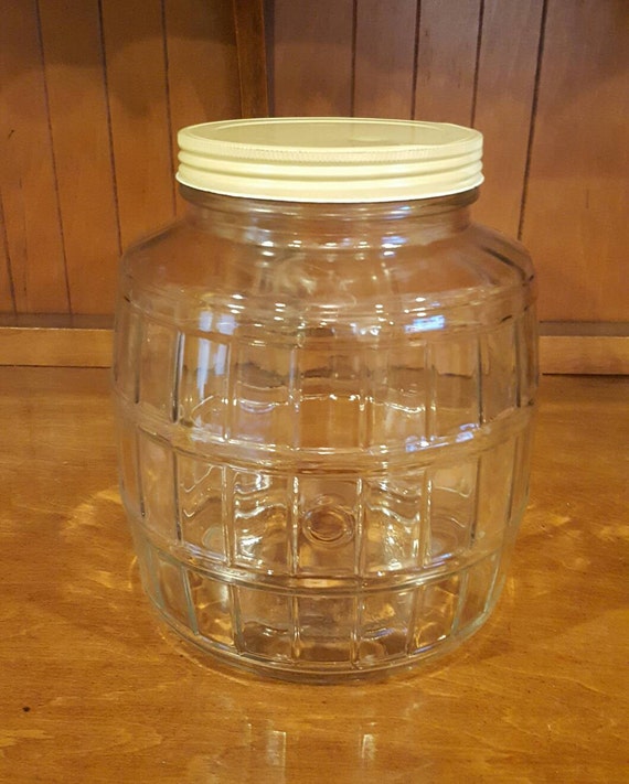 Old Fashioned Clear Glass Pickle Jar with Lid