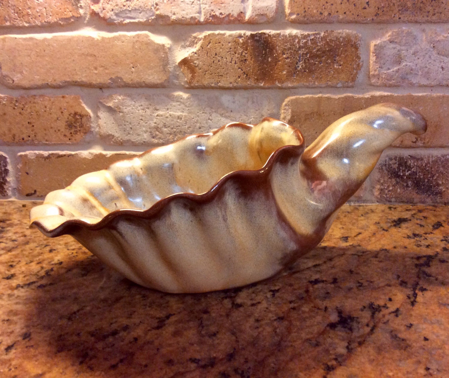 Vintage Frankoma Pottery Cornucopia Horn of Plenty Plainsman