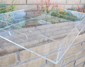 Clear Lucite/Acrylic/Plexiglass butler tray / ottoman cover