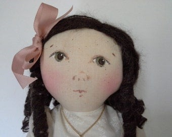 Edwardian Doll, Victorian Doll, Handmade Doll, OOAK Cloth Doll, OOAK Art Doll, Cloth Art Doll, Folk Art Doll, Fabric Doll, Textile Doll