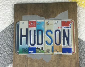 Ohio State Home Sign--License Plate Sign-- Custom Sign-- Last Name Sign-- Wedding Gift-- Custom Gift-- Anniversary Gift--Personalized Gift