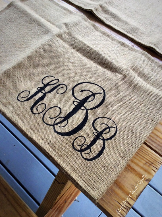 Burlap Placemats Monogrammed Placemats Monogram Placemat