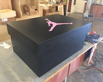 PINK Jordan Giant Oversized Shoe Storage Box ~ Gift for HER ~ Gift for Him ~ Custom Made ~ Wood ~