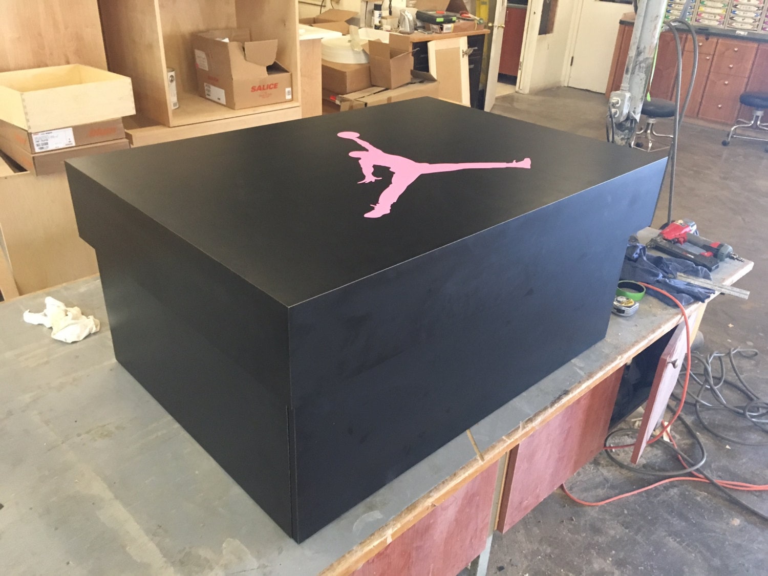 PINK Jordan Giant Oversized Shoe Storage Box Gift for HER PINK Jordan Giant Oversized Shoe Storage Box Gift for HER