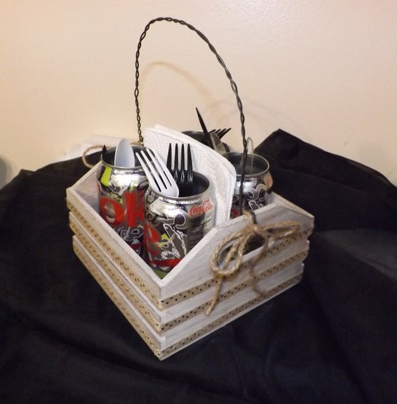 Picnic Table Silverware Holder by TheLofthouse on Etsy